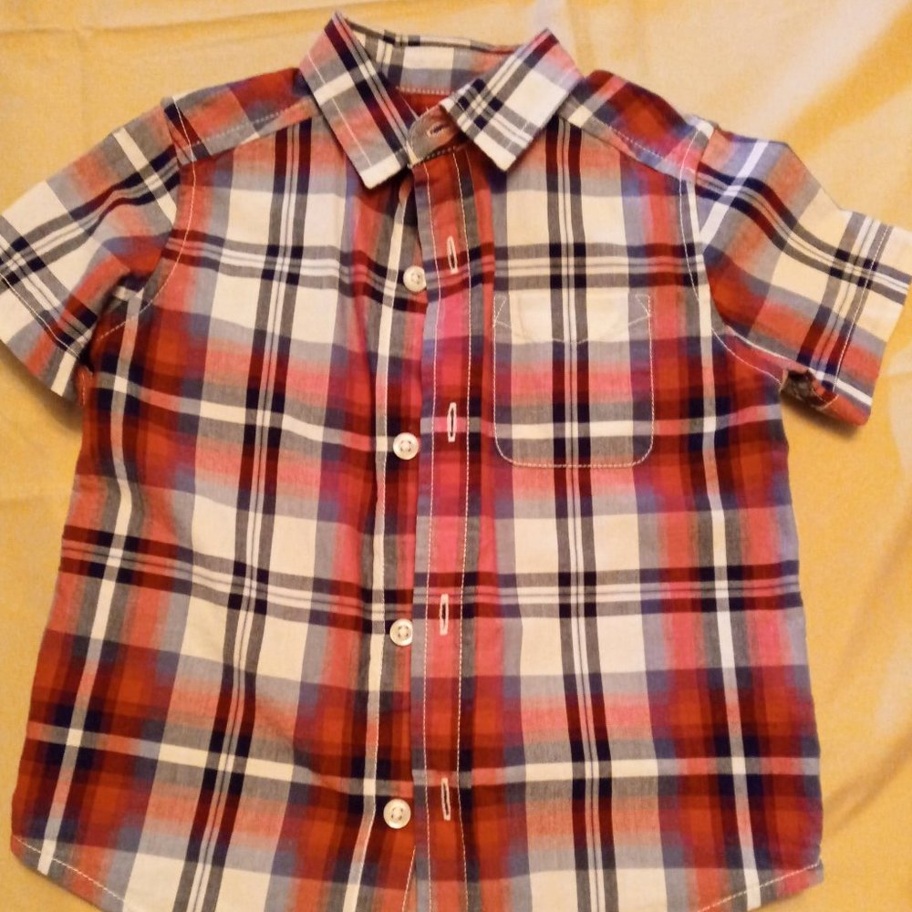 Boys Plaid Poplin Button Down Shirt